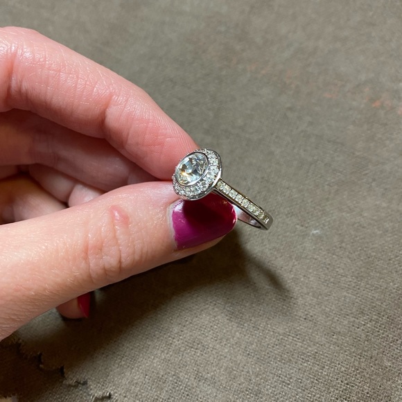 SWAROVSKI WHITE RODIUM PLATED RING - Picture 3 of 3